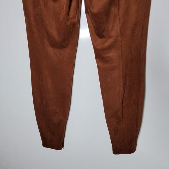 Sundance Catalog Pants Leggings  Faux Suede Ankle Zip Brown Size 10 - Picture 7 of 12
